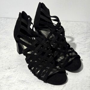 Dexflex Comfort Chic Black Strappy Heels Women's Size 9
